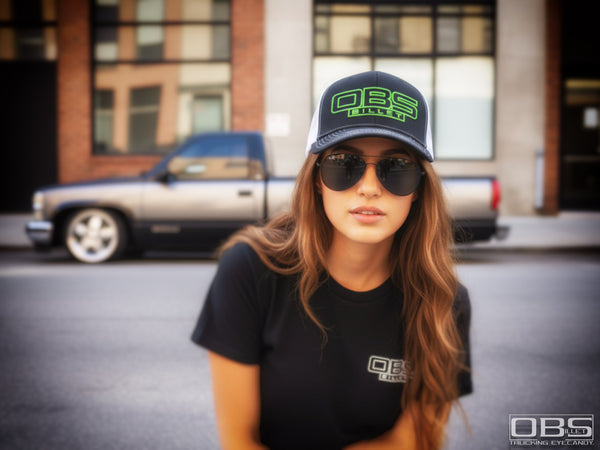 OBSBillet “80's Retro” Snapback Hat - Green or Black Thread