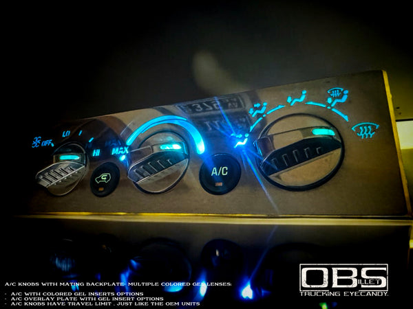 OBS A/C Unit Cover Plate - Illuminated Version - 3 Knobs - 2 Button Version