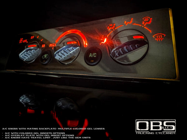 OBS A/C Unit Cover Plate - Illuminated Version - 3 Knobs - 2 Button Version