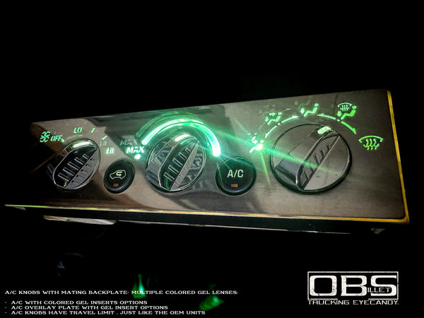 OBS A/C Unit Cover Plate - Illuminated Version - 3 Knobs - 2 Button Version