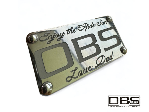 OBS - "Custom Message"  Pillar Emblem - Sold as a Pair