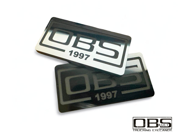 OBS Pillar Emblem - Year (at bottom) Specific - Machined Billet - Sold as a Pair