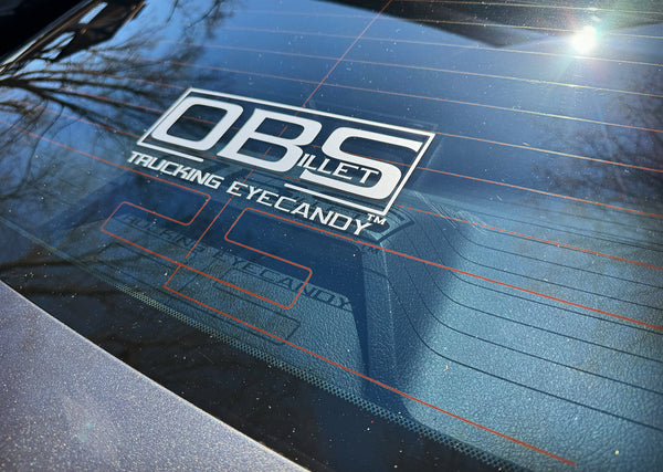 OBS Billet - Trucking Eyecandy™ - Silver Vinyl Decal | Window Sticker 8.5" X 3.5"