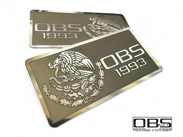 OBS Pillar Emblem - Mexican Golden Eagle -  Year Specific - Machined Billet - Sold as a Pair