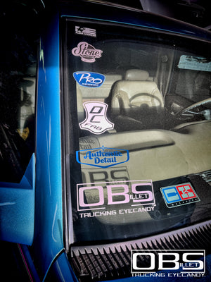 OBS Billet - Trucking Eyecandy™ - Silver Vinyl Decal | Window Sticker 8.5" X 3.5"