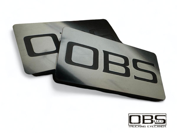 OBS - (Words Only) Classic Pillar Emblem - Machined Billet - Sold as a Pair