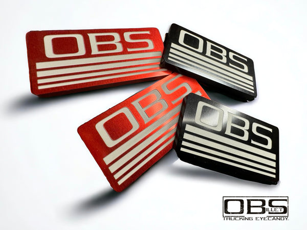 OBS - '4 Line' Classic Pillar Emblem - Anodized - Sold as a Pair