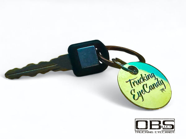 OBS - BRASS KEY TAG - "TRUCKING EYECANDY" - DESIGN #1