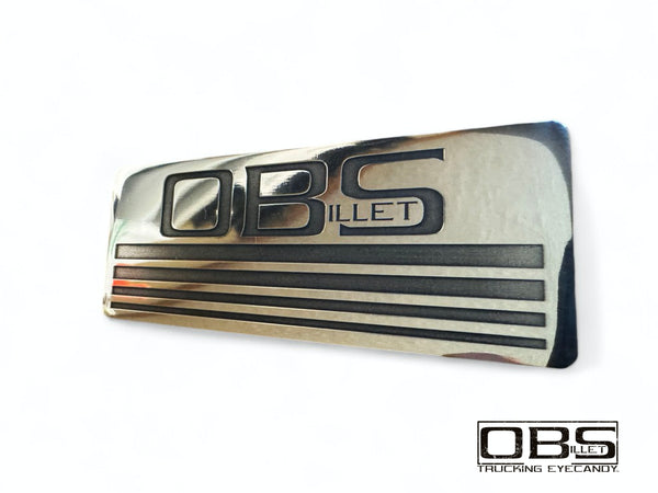 "CLASSIC FOUR LINE" OBS Billet Classic Body Emblem - Regular Engraved - Machined Billet