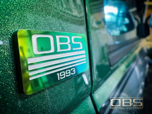 OBS - '4 Line' Classic Pillar Emblem - Year Specific (at bottom) - Anodized - Sold as a Pair