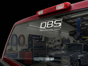 OBS Billet - Trucking Eyecandy™ - Silver Vinyl Decal | Window Sticker 8.5" X 3.5"