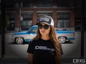 OBSBillet “Trucking EyeCandy™” Mesh Snapback Hat – Black/White