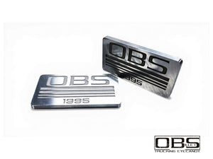 OBS Pillar Emblem - Classic Four Line with Year (at bottom) Specific - Machined Billet - Sold as a Pair