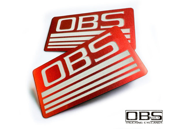 OBS - '4 Line' Classic Pillar Emblem - Anodized - Sold as a Pair