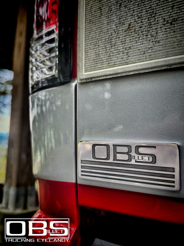 "CLASSIC FOUR LINE" OBS Billet Classic Body Emblem - Regular Engraved - Machined Billet