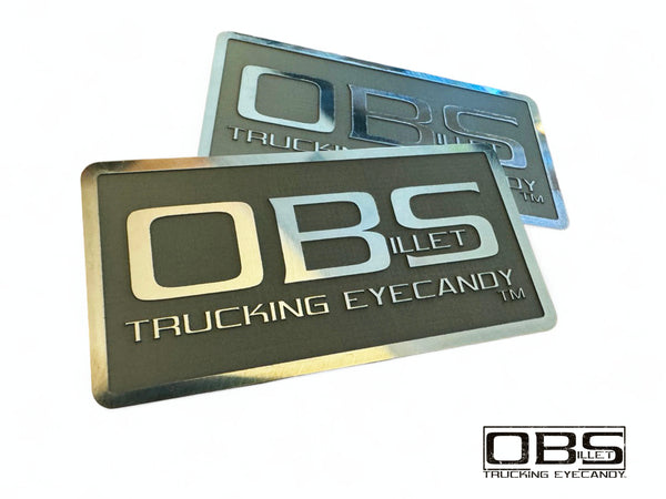 "TRUCKING EYECANDY™" Classic Pillar Emblem - Inverse Engraved - Machined Billet - Sold as a Pair