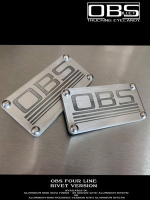 OBS - '4 Line' Classic Pillar Emblem - "Industrial Era" Sold as a Pair