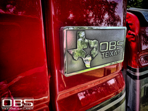 OBS - Texas State Pillar Emblem (Inverse Engraved) - Machined Billet - Sold as a Pair