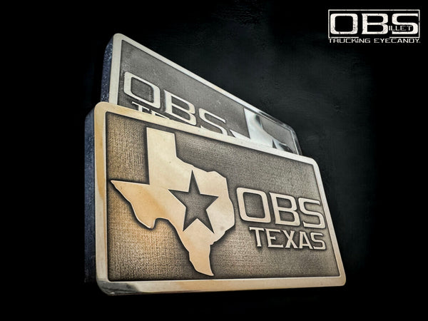 OBS - Texas State Pillar Emblem (Inverse Engraved) - Machined Billet - Sold as a Pair