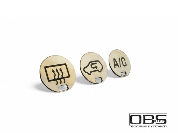 OBS A/C Unit - Lower Push Button Cover Plates - 3 Button Version - Set of 3