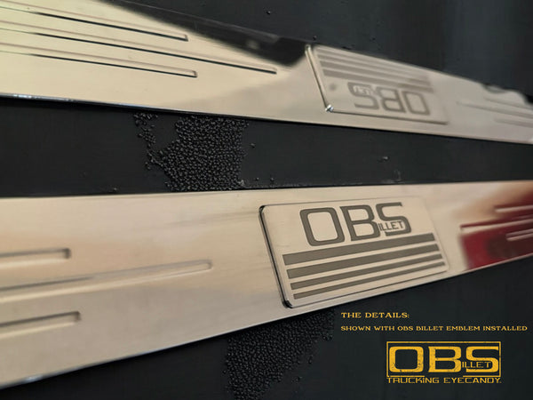 OBS Door Sill Tread Plates - With Customized Emblem Insert - Sold as a Pair - 4 Pieces