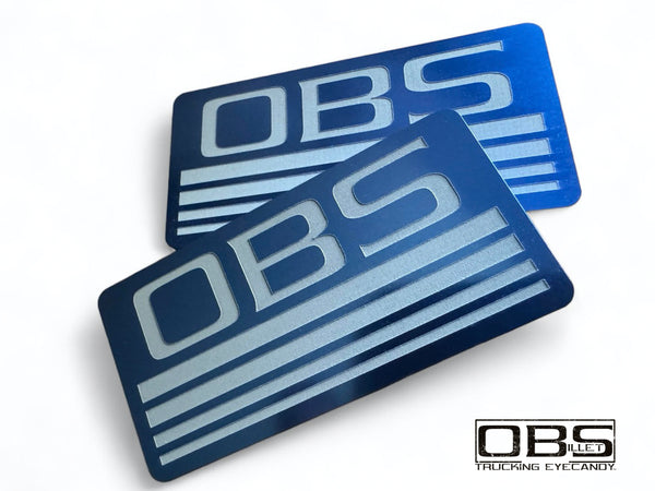 OBS - '4 Line' Classic Pillar Emblem - Anodized - Sold as a Pair