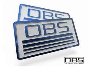 OBS - '4 Line' Classic Pillar Emblem (Inverse Engraved) - Anodized - Sold as a Pair