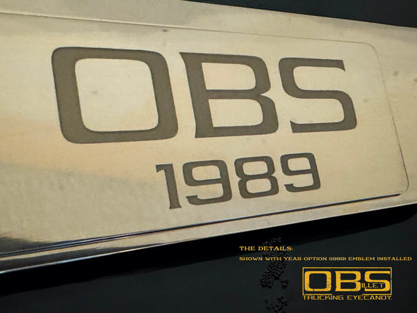 OBS Door Sill Tread Plates - With Customized Emblem Insert - Sold as a Pair - 4 Pieces