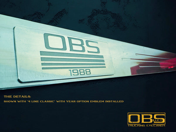 OBS Door Sill Tread Plates - With Customized Emblem Insert - Sold as a Pair - 4 Pieces