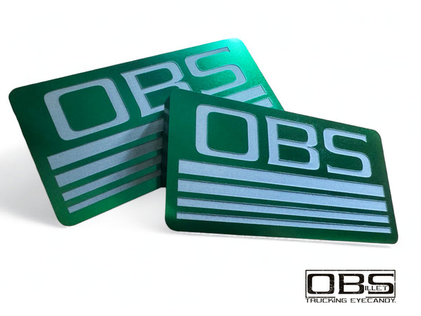 OBS - '4 Line' Classic Pillar Emblem - Anodized - Sold as a Pair