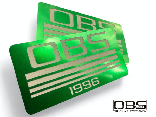 OBS - '4 Line' Classic Pillar Emblem - Year Specific (at bottom) - Anodized - Sold as a Pair