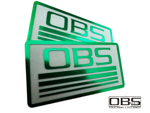 OBS - '4 Line' Classic Pillar Emblem (Inverse Engraved) - Anodized - Sold as a Pair