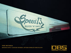 OBS Door Sill Tread Plates - With Customized Emblem Insert - Sold as a Pair - 4 Pieces - FREE SHIPPING USA
