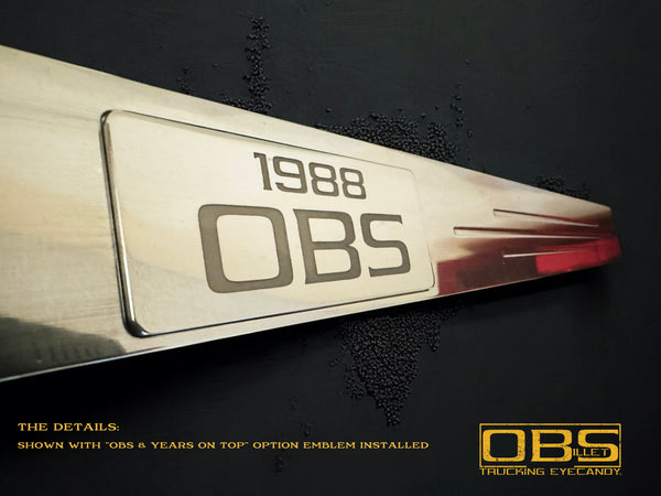 OBS Door Sill Tread Plates - With Customized Emblem Insert - Sold as a Pair - 4 Pieces