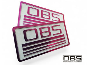 OBS - '4 Line' Classic Pillar Emblem (Inverse Engraved) - Anodized - Sold as a Pair