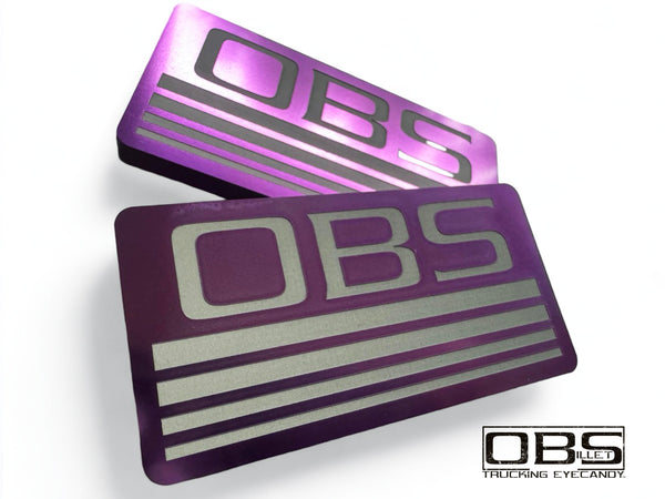 OBS - '4 Line' Classic Pillar Emblem - Anodized - Sold as a Pair