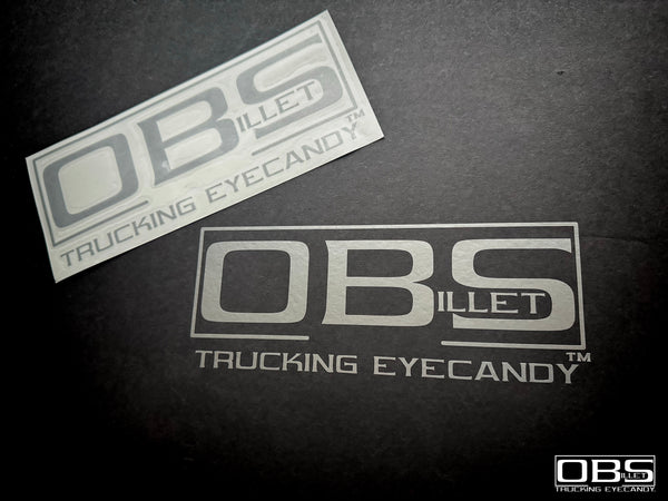 OBS Billet - Trucking Eyecandy™ - Silver Vinyl Decal | Window Sticker 8.5" X 3.5"