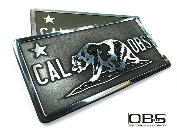 OBS - California Pillar Emblem (Inverse Engraved) - Machined Billet - Sold as a Pair