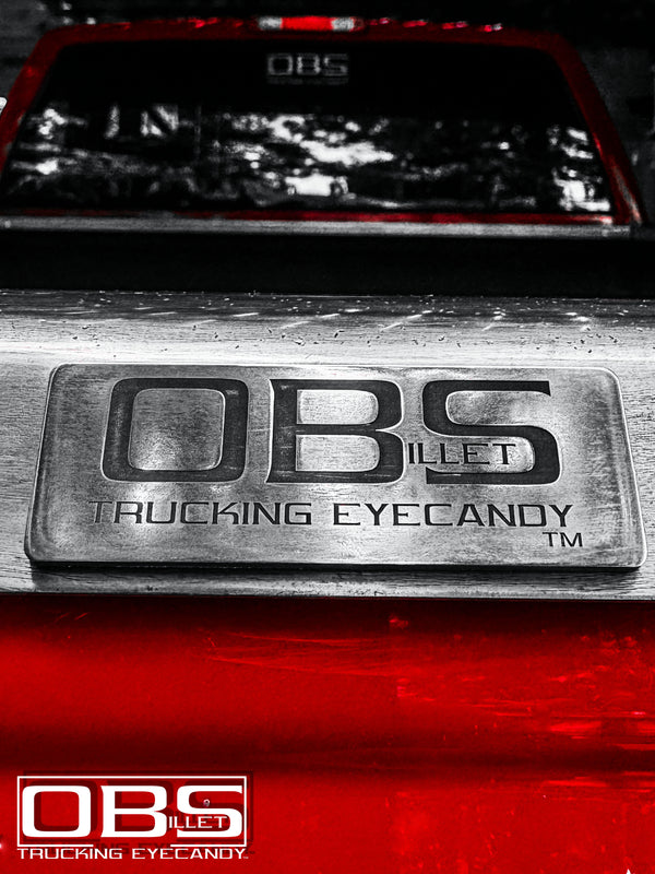 "TRUCKING EYECANDY™" Tailgate Emblem - Regular Engraved - Machined Billet