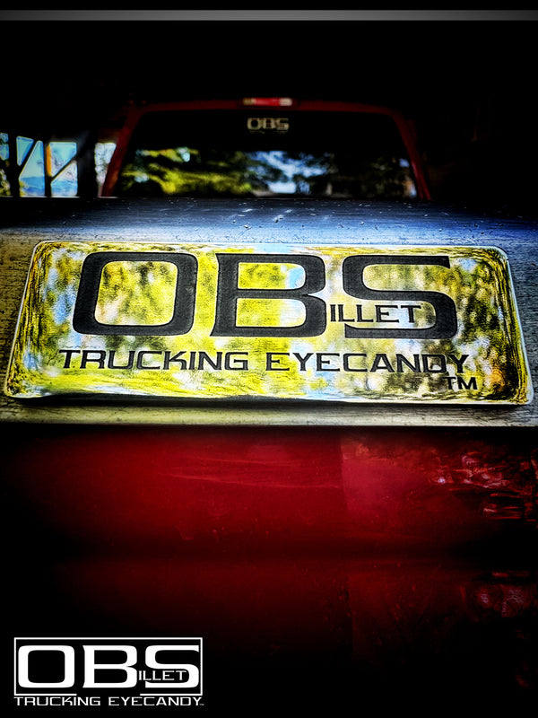 "TRUCKING EYECANDY™" Tailgate Emblem - Regular Engraved - Machined Billet