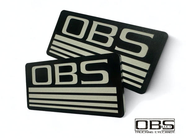 OBS - '4 Line' Classic Pillar Emblem - Anodized - Sold as a Pair