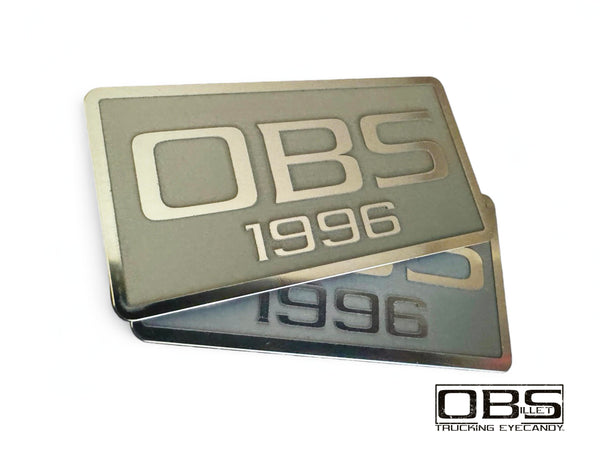 OBS Pillar Emblem (Inverse Engraved) - Year (at bottom) Specific - Machined Billet - Sold as a Pair