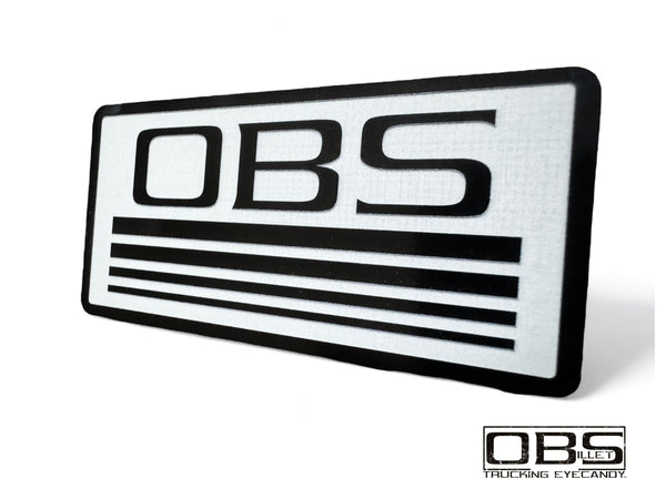 OBS - '4 Line' Classic Pillar Emblem (Inverse Engraved) - Anodized - Sold as a Pair