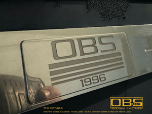 OBS Door Sill Tread Plates - With Customized Emblem Insert - Sold as a Pair - 4 Pieces - FREE SHIPPING USA