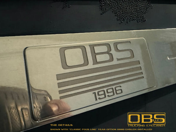 OBS Door Sill Tread Plates - With Customized Emblem Insert - Sold as a Pair - 4 Pieces