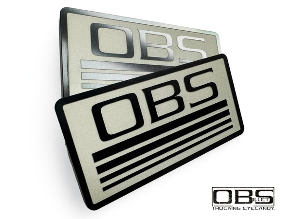 OBS - '4 Line' Classic Pillar Emblem (Inverse Engraved) - Anodized - Sold as a Pair