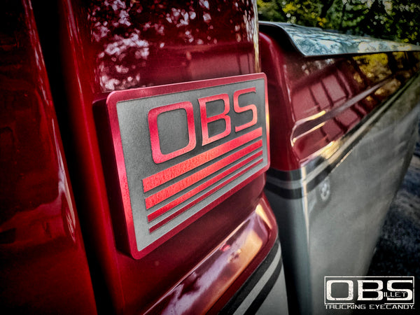 OBS - '4 Line' Classic Pillar Emblem - Anodized - Sold as a Pair