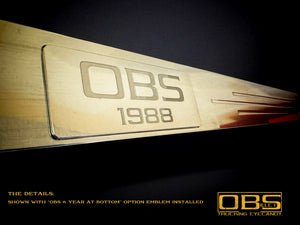 OBS Door Sill Tread Plates - With Customized Emblem Insert - Sold as a Pair - 4 Pieces - FREE SHIPPING USA