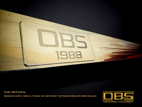 OBS Door Sill Tread Plates - With Customized Emblem Insert - Sold as a Pair - 4 Pieces