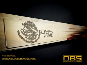 OBS Door Sill Tread Plates - With Customized Emblem Insert - Sold as a Pair - 4 Pieces - FREE SHIPPING USA